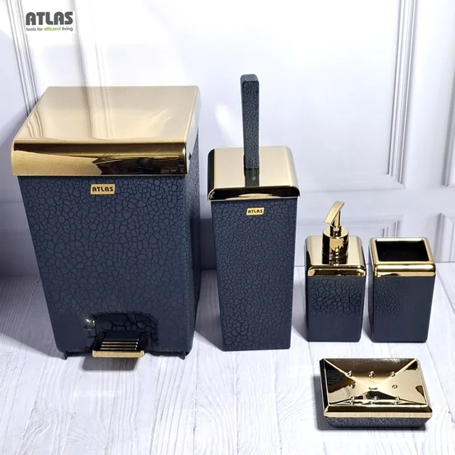 ست سرویس بهداشتی 5 تکه اطلس مدل زاگرس طرح چرم 101739784