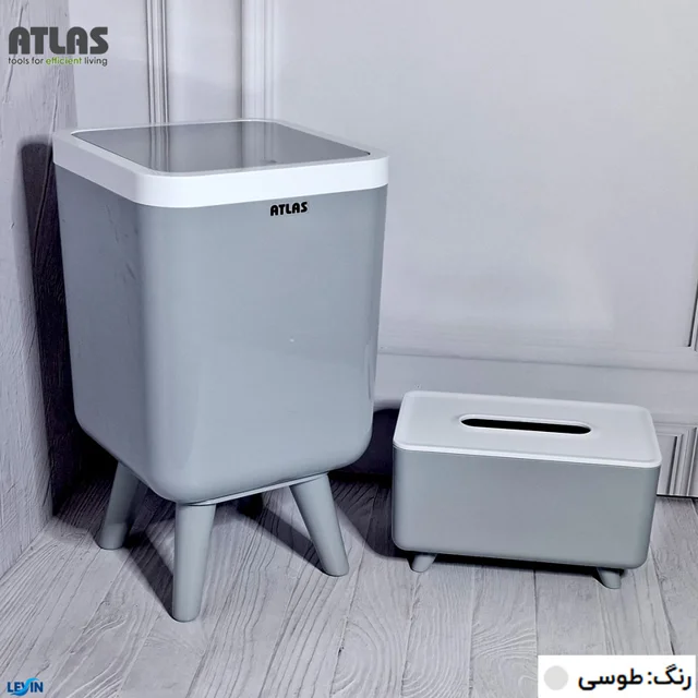 ست سطل و جای دستمال اطلس مدل ژیوار طرح اکونومی کد 101 101740041