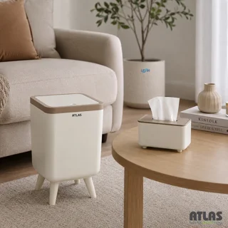 ست سطل و جای دستمال اطلس مدل ژیوار طرح اکونومی کد 101 101740039