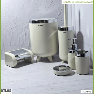 ست سرویس بهداشتی 6 تکه اطلس مدل سلین طرح کروم 101739690