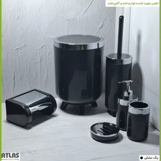 ست سرویس بهداشتی 6 تکه اطلس مدل سلین طرح کروم 101739692