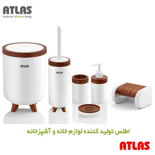 ست سرویس بهداشتی 6 تکه اطلس مدل سلین طرح چوب 101739256