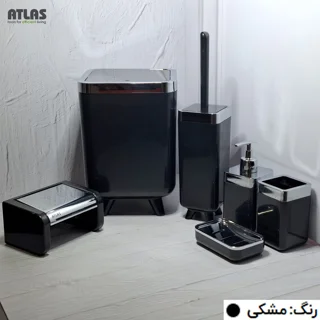 ست سرویس بهداشتی 6 تکه اطلس مدل ژیوار طرح کروم 101739559