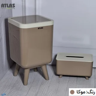 ست سطل و جای دستمال اطلس مدل ژیوار طرح اکونومی کد 101 101740045