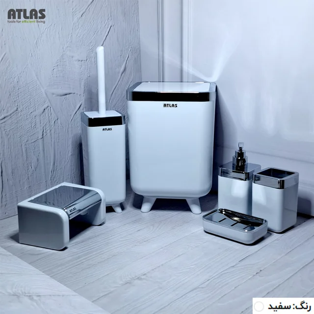 ست سرویس بهداشتی 6 تکه اطلس مدل ژیوار طرح کروم 101739562