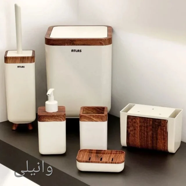 ست سرویس بهداشتی 6 تکه اطلس مدل چوب ژیوار 101739423