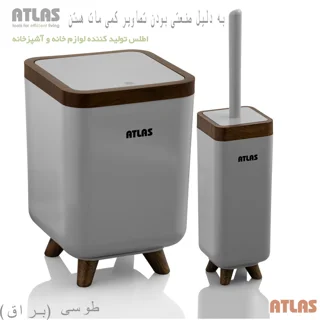 ست سطل و فرچه اطلس مدل ژیوار طرح چوب 101739705