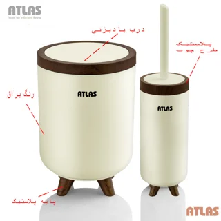 ست سطل و فرچه اطلس مدل سلین طرح چوب 101739454