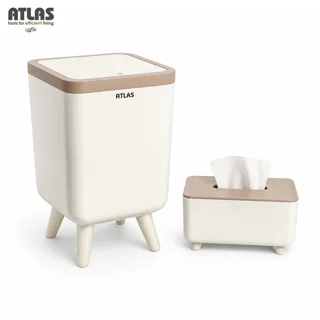 ست سطل و جای دستمال اطلس مدل ژیوار طرح اکونومی کد 101 101740036