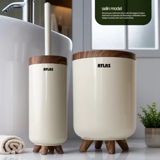 ست سطل و فرچه اطلس مدل سلین طرح چوب 101739448