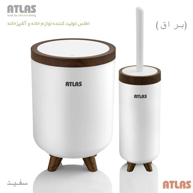 ست سطل و فرچه اطلس مدل سلین طرح چوب 101739445