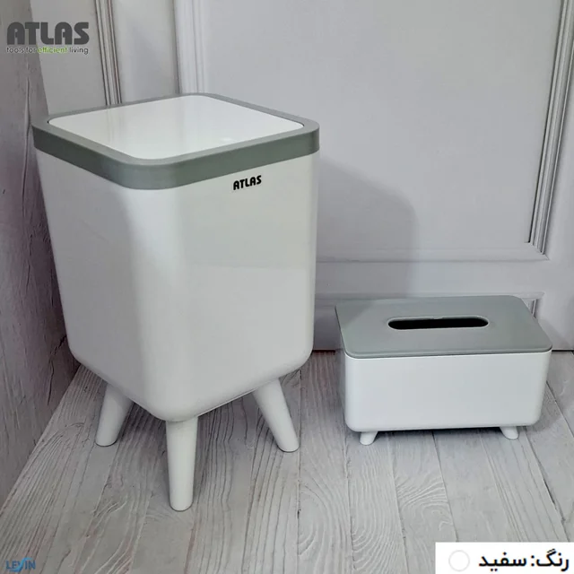 ست سطل و جای دستمال اطلس مدل ژیوار طرح اکونومی کد 101 101740040