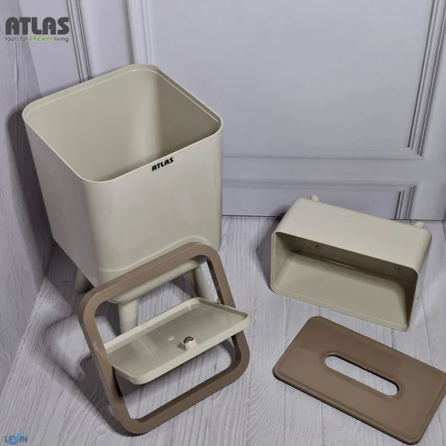 ست سطل و جای دستمال اطلس مدل ژیوار طرح اکونومی کد 101 101740047