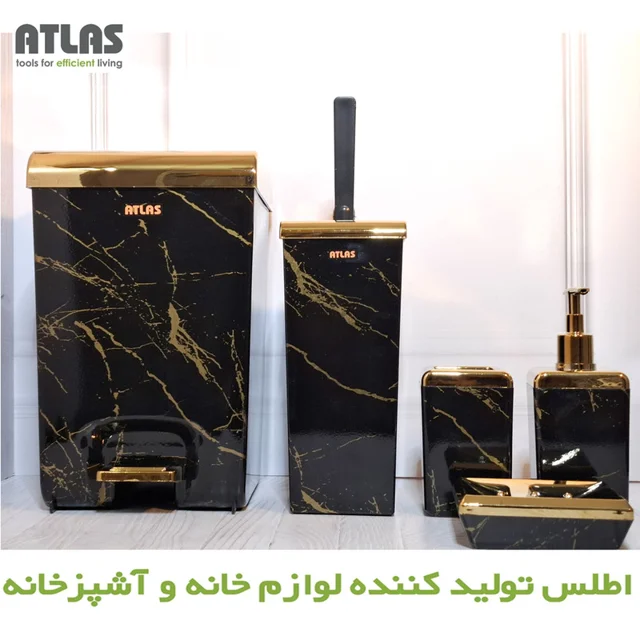 ست سرویس بهداشتی 5 تکه اطلس مدل زاگرس طرح ماربل 101739506