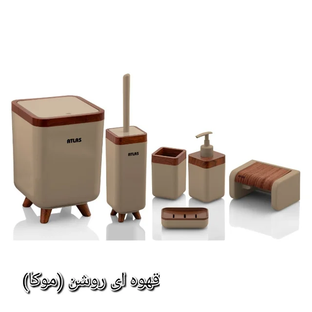ست سرویس بهداشتی 6 تکه اطلس مدل چوب ژیوار 101739439