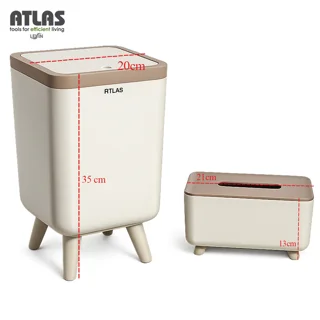 ست سطل و جای دستمال اطلس مدل ژیوار طرح اکونومی کد 101 101740049